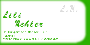 lili mehler business card